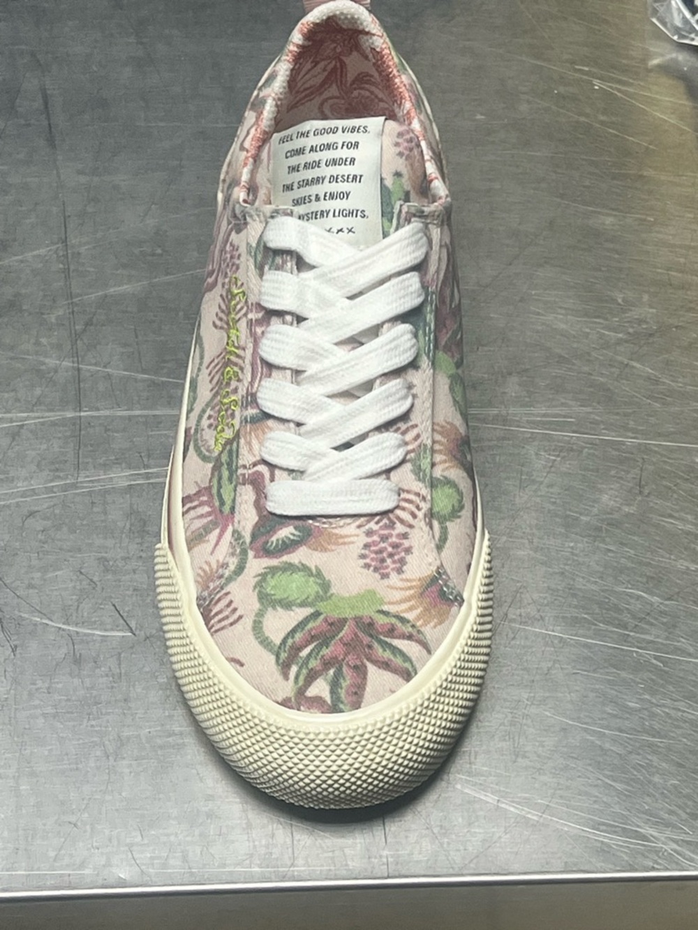 Scotch &Soda Floral Canvas Lace-Up Sneakers - Pink & Green